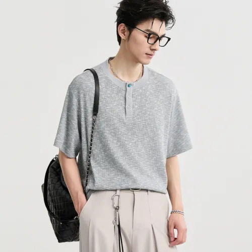 EARL JOEL Men's Polo in Photinia Gray