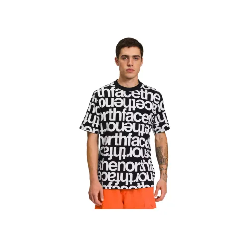 THE NORTH FACE Мужская Короткая Рукавная AOP Коробка Форма Tee T Рубашка Мужская Черная