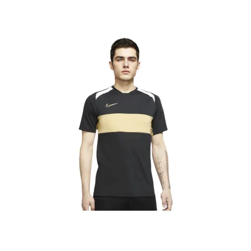 Nike Dri Fit Черный Белый Золото Мужские Футбольные Джерси