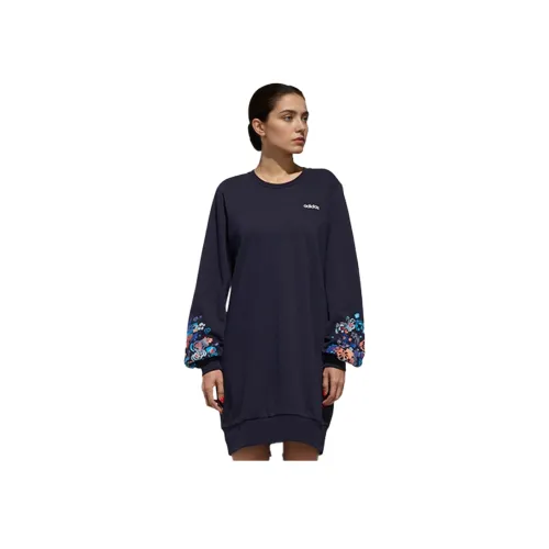 ADIDAS NEO Темно-синий Женские Длинные Рукава Платья