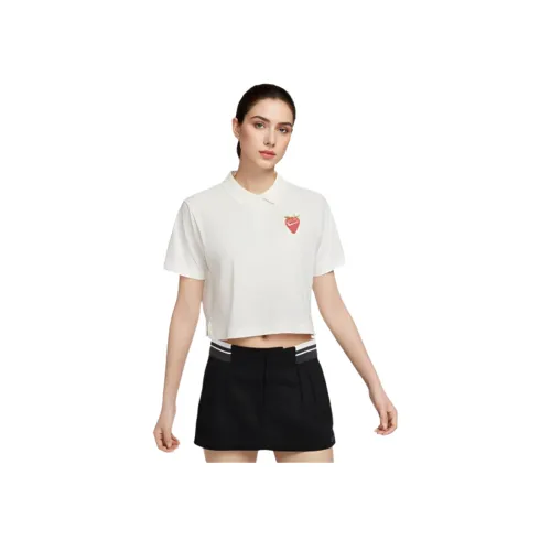 Nike Поло Женское Молочно-белое