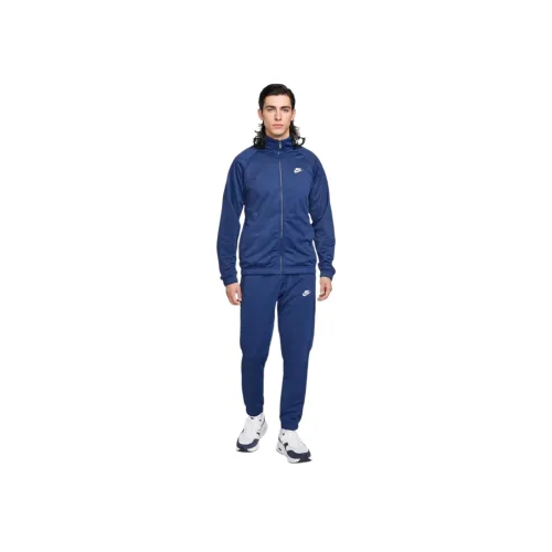 nike POLY KNIT Tracksuit Повседневная спортивная одежда Мужской Морской синий