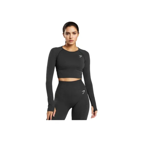 GYMSHARK T-рубашка Женская Черный Marlstone