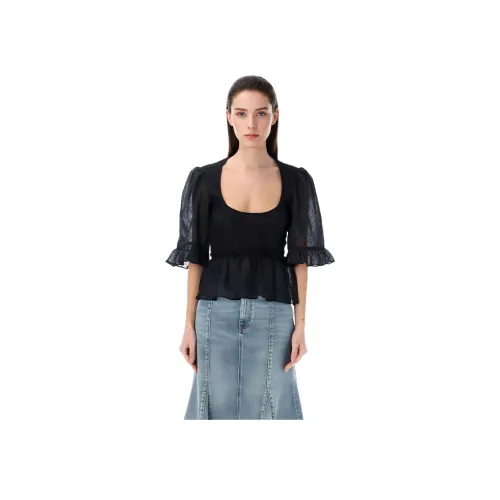 GANNI Черные Женские Футболки