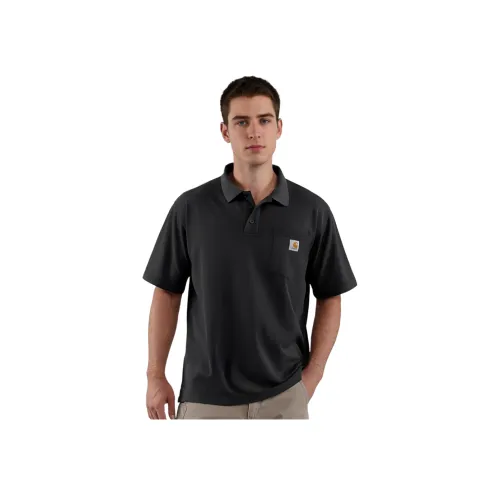 Carhartt 106685 Свободный крой MIDWEIGHT Короткий рукав Карман Поло Мужской Черный