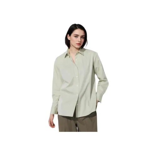 UNIQLO Рубашка Женская Изумрудно-Зеленая
