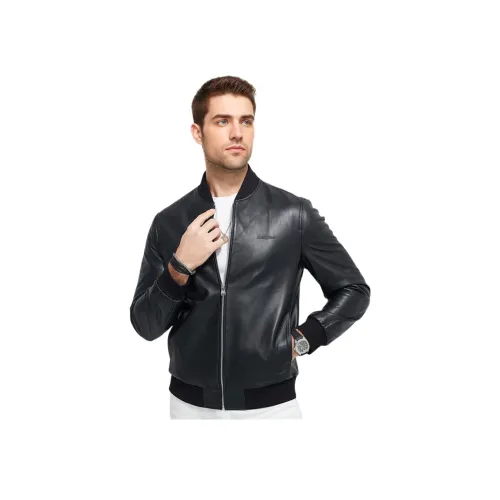 Raidy Boer Кожа Куртка Мужская Черная
