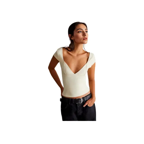 FREE PEOPLE T-рубашка женская цвет сливочный сливочный