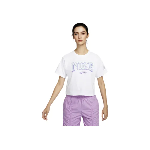 Nike Т-рубашка с рукавом-трубкой женская белая