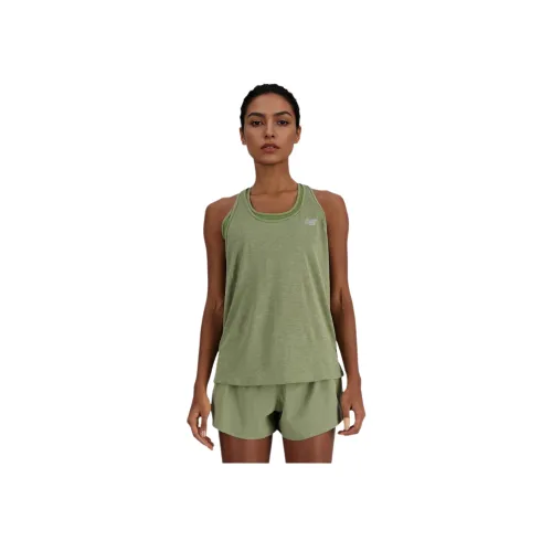 New Balance Athletics Майка Женская Темно-оливковый Каменный