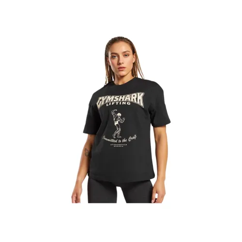 GYMSHARK Т-рубашка с оборванным рукавом женская черная