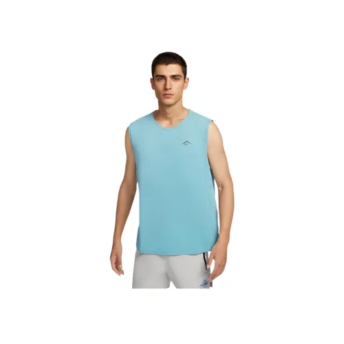 nike Бег Майка Мужская Джинсовый Синий Зеленый