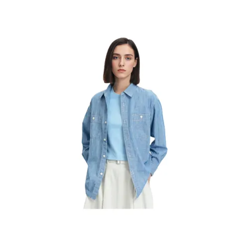 UNIQLO Небесно-голубой Мужские Рубашки