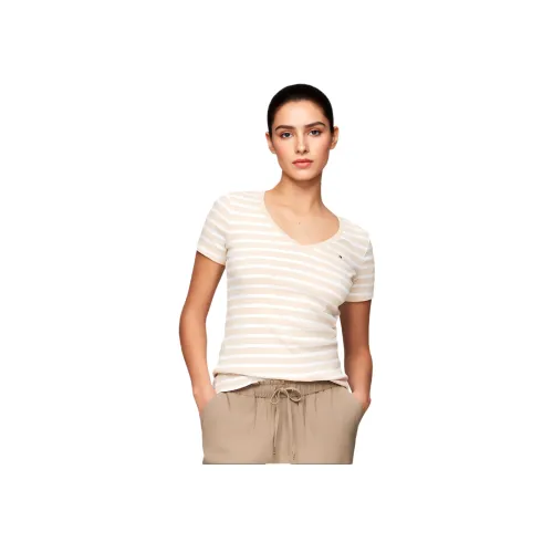 Tommy Hilfiger T-рубашка женская хаки и белый с полосами