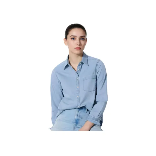 UNIQLO Розовый/синий Женские Рубашки