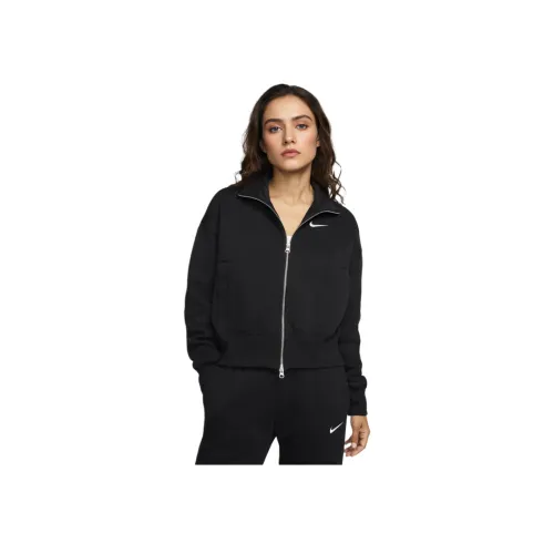 nike Sportswear Phoenix Fleece Oversized Track Куртка Куртки Пальто Женские Черный