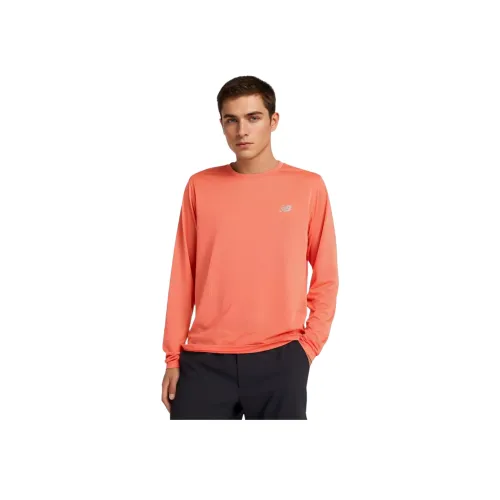 New Balance Athletics Длинный рукав Т-рубашка Мужская Оранжевая