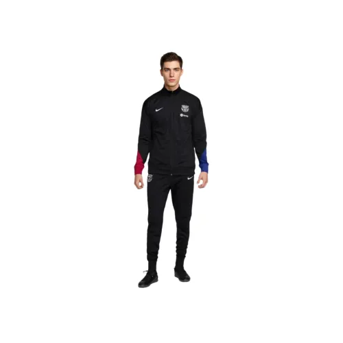 Nike Dri Fit F.C. Barcelona Strike Футбол Джерси Комплект Мужской Черный