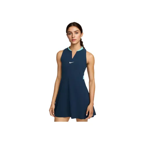 Nike Dri FIT ADVANTAGE Теннис Платье Без рукавов Платье Женское Морской синий