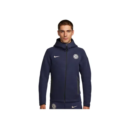 Nike Chelsea FC Tech Fleece Windrunner Куртки Пальто Мужской Обсидиан
