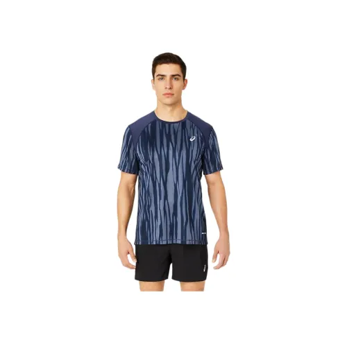 Asics ROAD Бег T-Shirt Мужской Синий