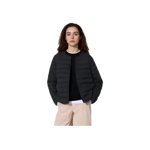 UNIQLO Хлопковый пуховик женский черный