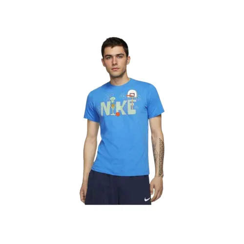 Nike Blue Men's T-Shirts Найк Синий Мужские Футболки