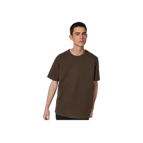 UNIQLO T-рубашка унисекс темно-кофейный