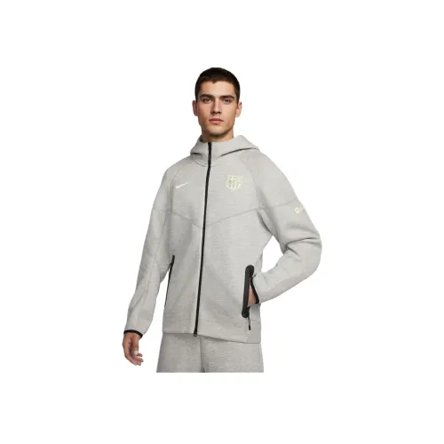 nike FC Barcelona Tech Fleece Windrunner Third Свитшот Мужской Темно-серый Светло-зеленый