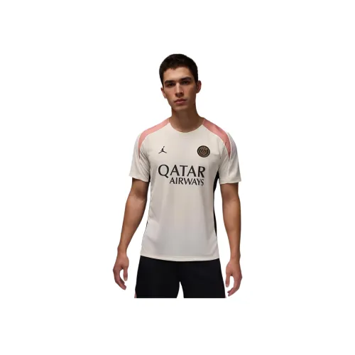 Джордан PSG Dri Fit Футбол Джерси Мужской Светлый Айвори Белый Ржавый Розовый Черный