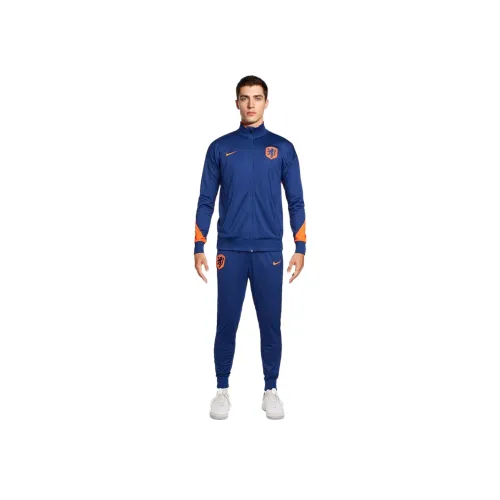 Nike Netherlands Strike Tracksuit Футбол Джерси Комплект Мужской Синий Оранжевый
