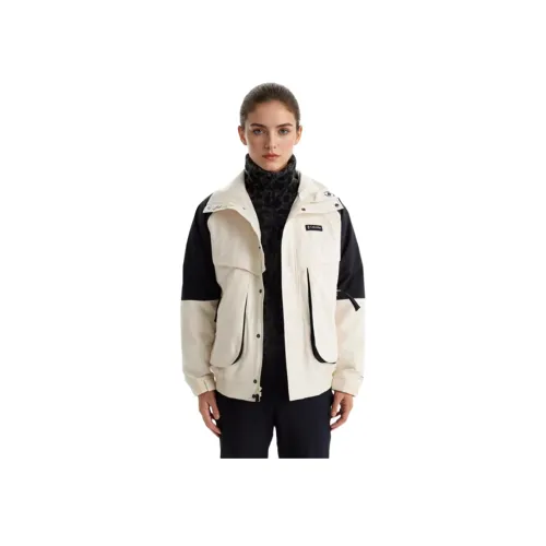 Columbia совместный бренд Поход Водонепроницаемый И Теплый Ветровка Женская Белая