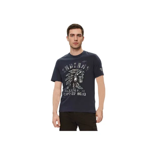 AERONAUTICA MILITARE SS24 T Рубашка Мужская Темно-синяя