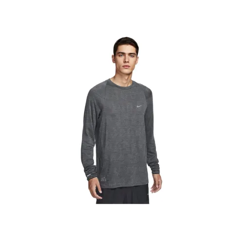 Nike Therma Форма ADV Бег Division T Рубашка Мужская Черная Железно-Серая