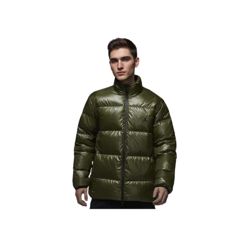Джордан Пуховик Мужской Средний Оливковый Зеленый Черный