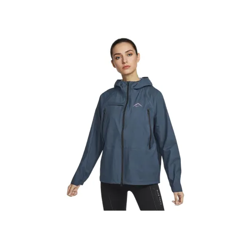 Nike Storm Trail Running Водонепроницаемый Ветрозащитный And Дышащий Ветровка Женские Арсенал Темно-Морской Синий