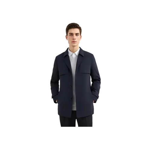 SUNDANCE Тренчкот Мужской Темно-Синий