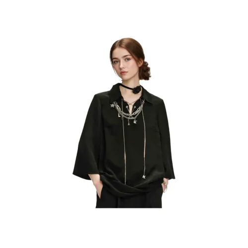 KARL LAGERFELD Длинное платье с длинными рукавами женское черное