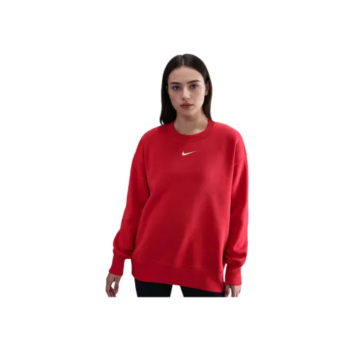 Nike PHNX FLC OS Длинный CRE Толстовка Женская Красная