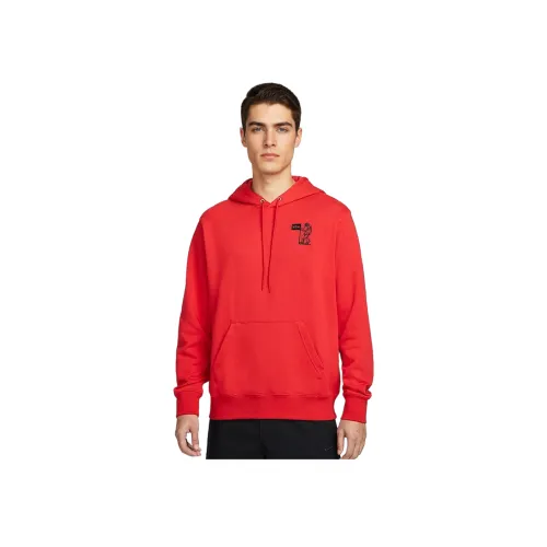 Nike Club FW24 Толстовка Мужская Университетский Красный Черный