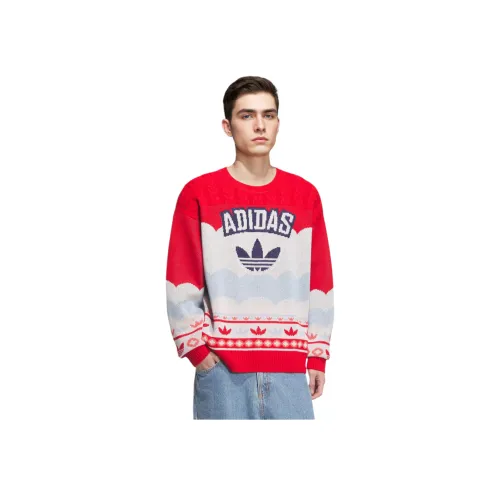 Adidas Originals FW24 Свитер Унисекс Красный Белый
