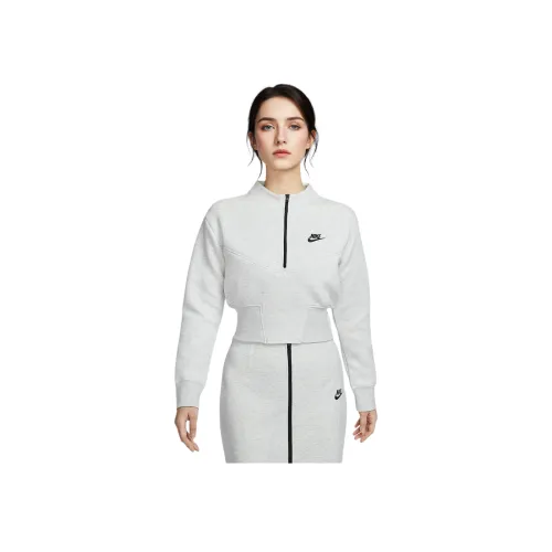 Nike Sportswear Tech Fleece Толстовка Женская Светло-Серый Тон Черный