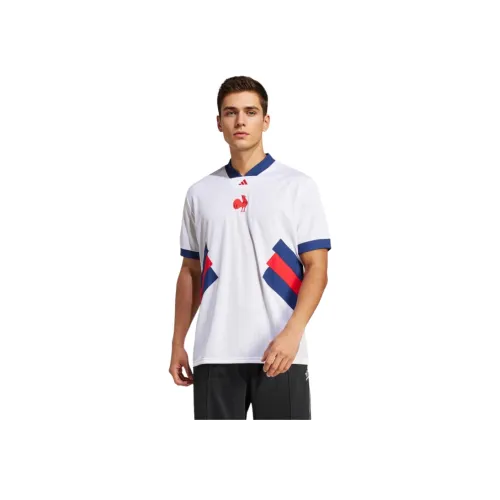 Adidas Регби Джерси Мужской Белый Темно-Синий