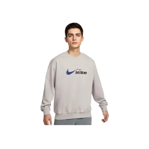 Nike Dri Fit Track Club Толстовка Мужской Преппи Серый Синий Цвет Hole Средний