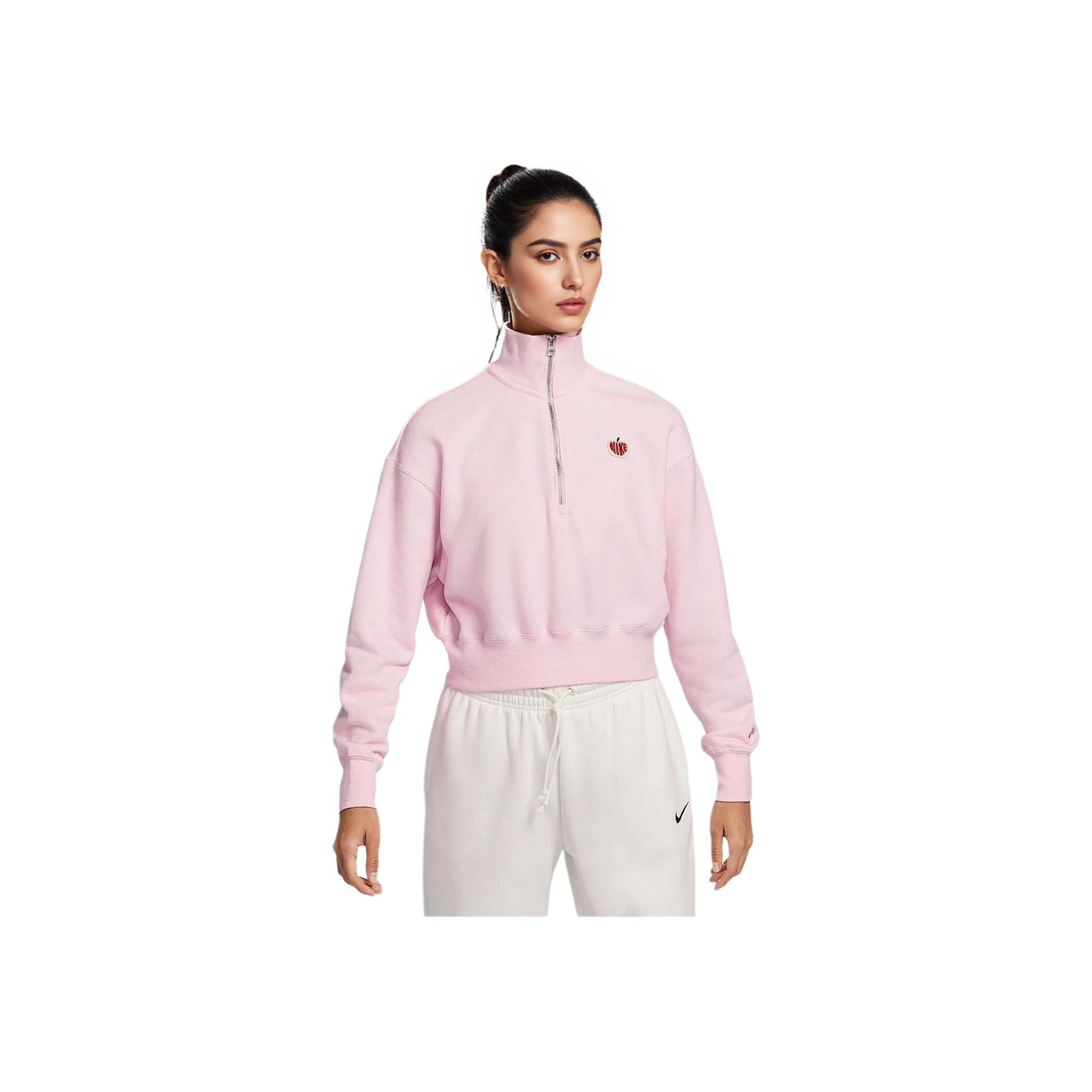 Nike Sportswear Феникс Флис Платье-Ханфу в стиле Худи Женское Розовое Пена