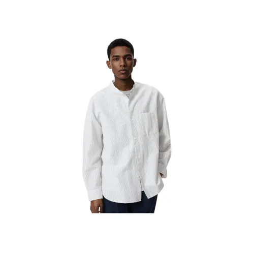 UNIQLO Сливочный Унисекс Рубашки