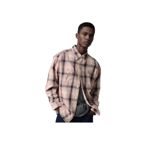 UNIQLO Персиково-розовые унисекс рубашки