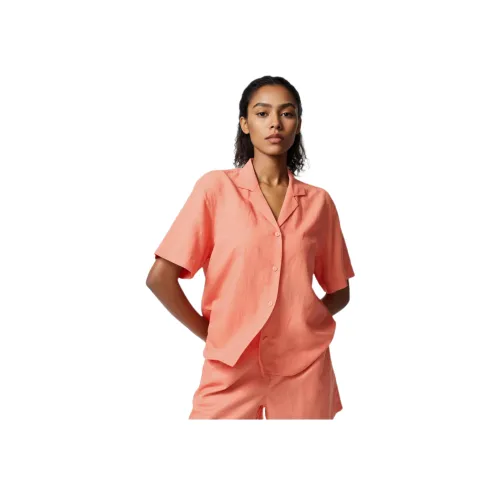 UNIQLO Рубашка Женская Оранжевая Желтая