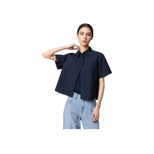 UNIQLO Темно-синие Женские Рубашки