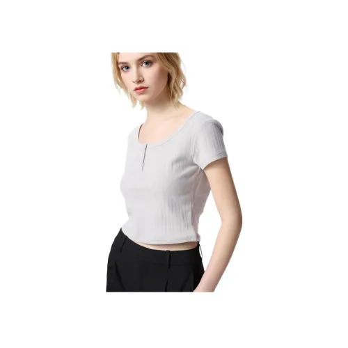 UNIQLO T-рубашка Женская Светло-Серый